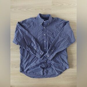 Men's Blue Checkered Ralph Lauren Shirt Size L
